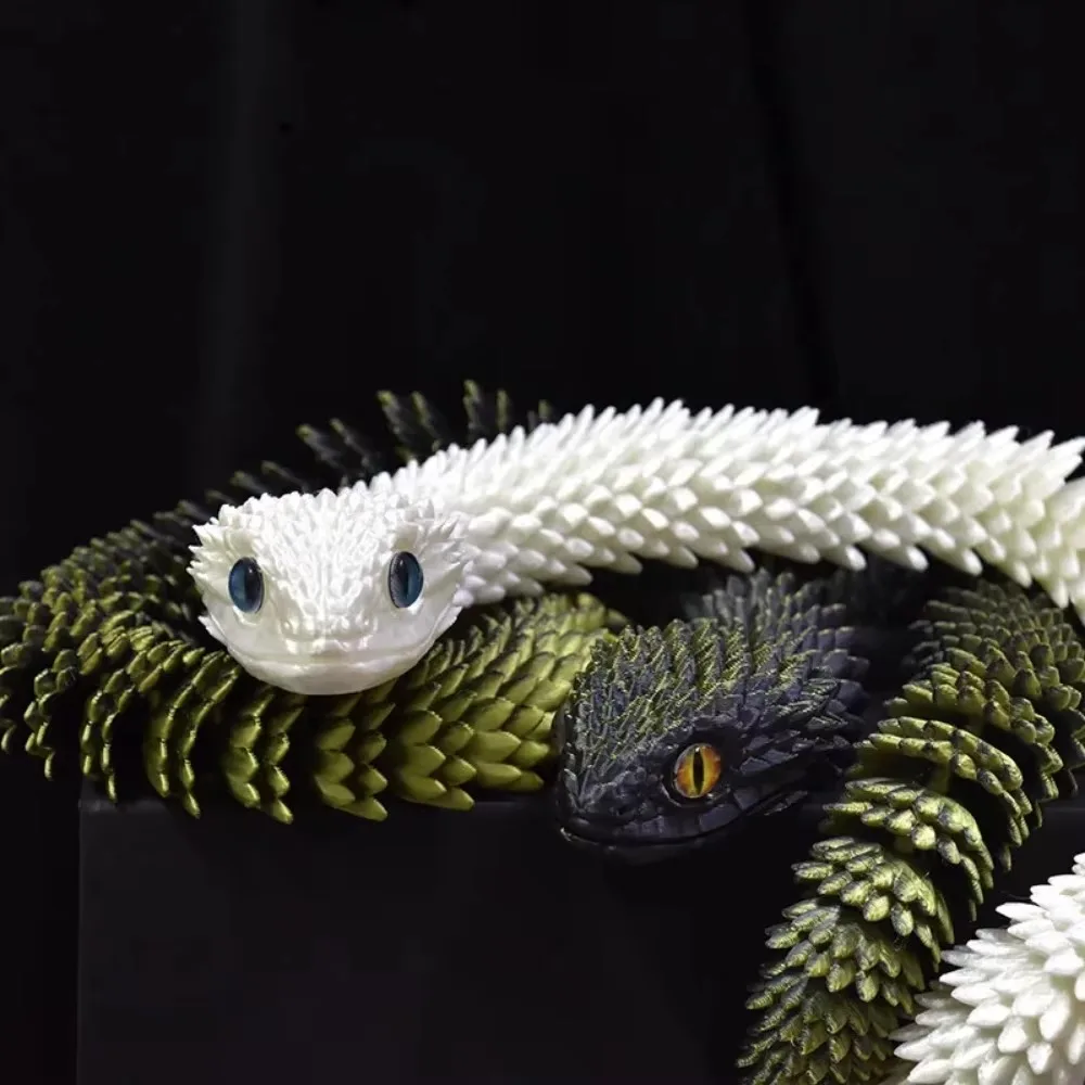 3D Printed Snake Fidget Toys Rotatable Stereoscopic Snake Office Desktop Ornament Home Decor Animal Model Figurine Car Decor
