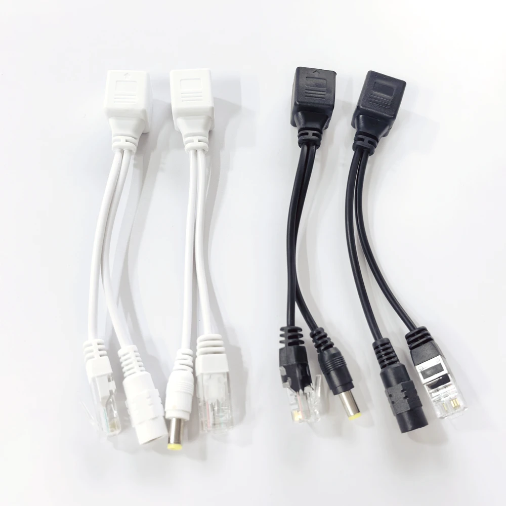 2/5/10 par kabel POE pasywny zasilacz przez sieć Ethernet rozdzielacz POE RJ45 wtryskiwacz moduł zasilania 12-48v dla kamer IP