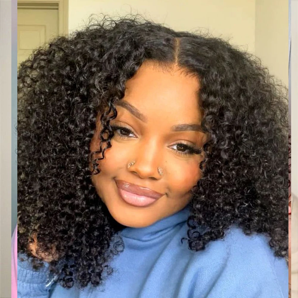 Bundles de cheveux humains bouclés indiens afro crépus bruts, tissage de cheveux vierges naturels, trame d'extension de cheveux, 100% doux, 4B, 4C