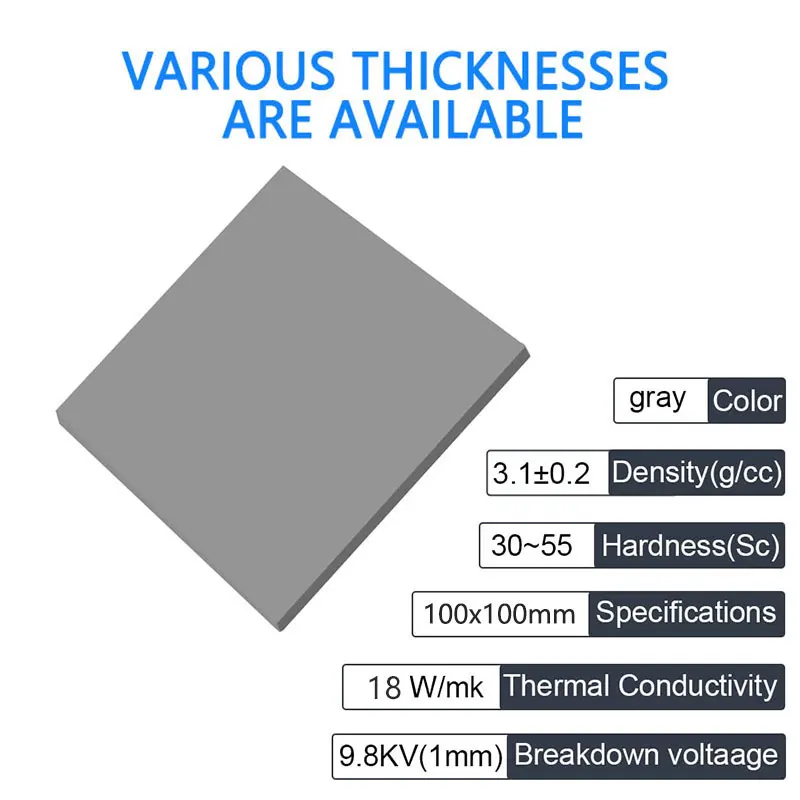 Upsiren OEM 16/18/21 Wát/mét. K GPU CPU Tản Nhiệt Làm Mát Dẫn Điện Miếng Lót Silicone Chất Lượng Cao Ban Đầu Xác Thực Nhiệt Miếng Lót