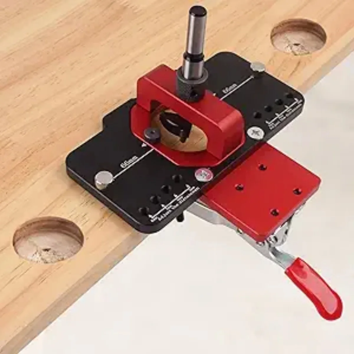 ไม้ 35 มม.บานพับ Boring Jig พร้อมถ้วยติดตั้งสไตล์ Boring Hole เจาะท่องเที่ยวอลูมิเนียมรูเปิดแม่แบบสําหรับประตูตู้