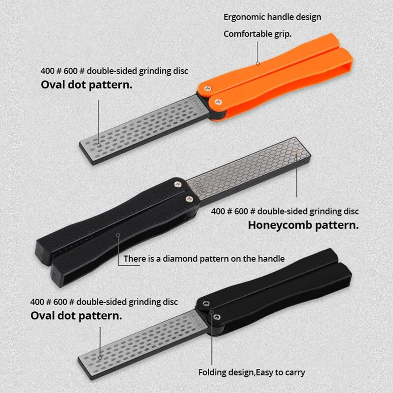 1 PC แบบพกพา DOUBLE SIDE Grindstone Professional KITCHEN Sharpener สําหรับพับมีด Sharpening Stone Sharpener เพชร