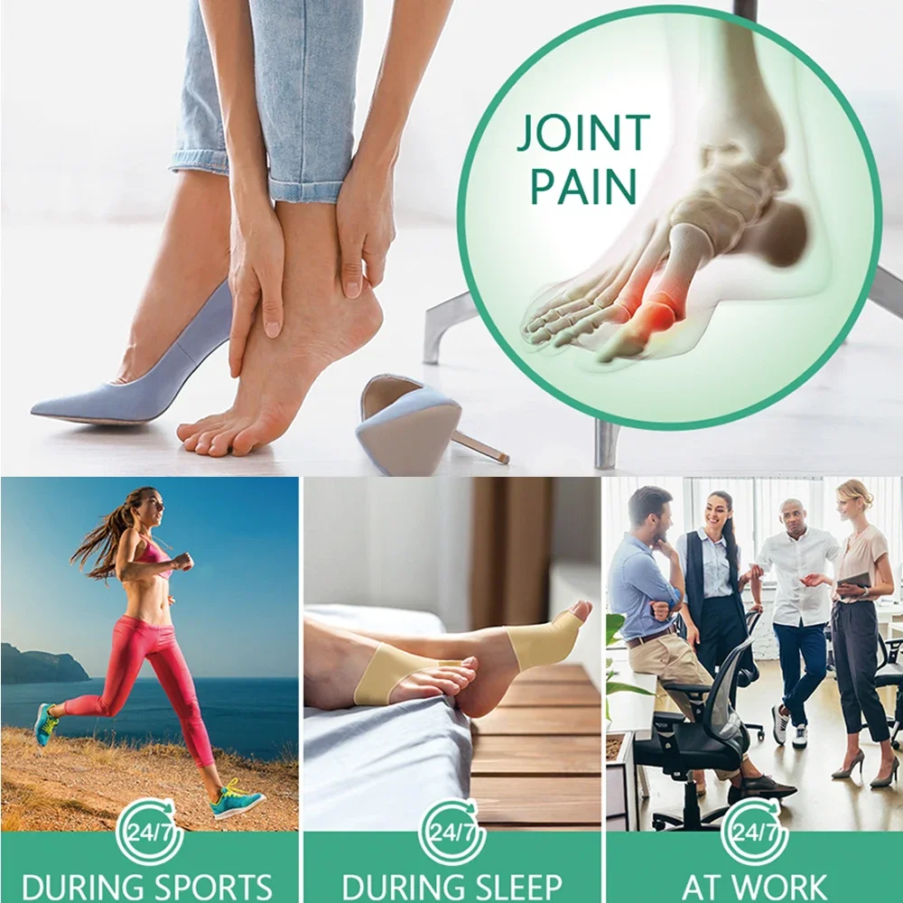 2 Pcs Silicone Toe Spreader Separator Bunion Hallux Valgus Corrector Thumb Finger Correction Straightener Foot Care Tool