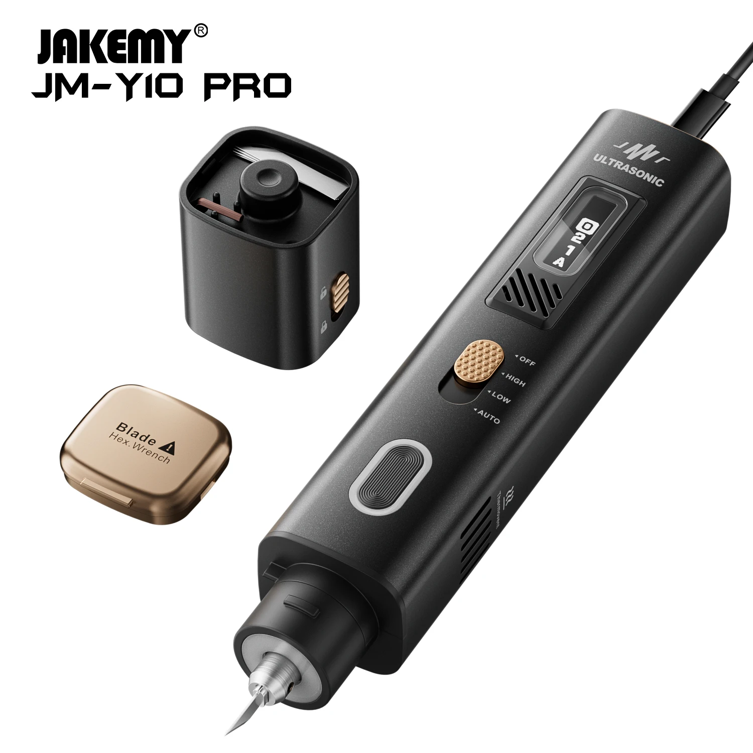 เครื่องตัดอัลตราโซนิก JAKEMY JM-Y10 PRO 2 in 1 อันทรงพลัง เครื่องมือแกะสลักไฟฟ้า DIY เครื่องมือตัดอเนกประสงค์สำหรับงานอุตสาหกรรม