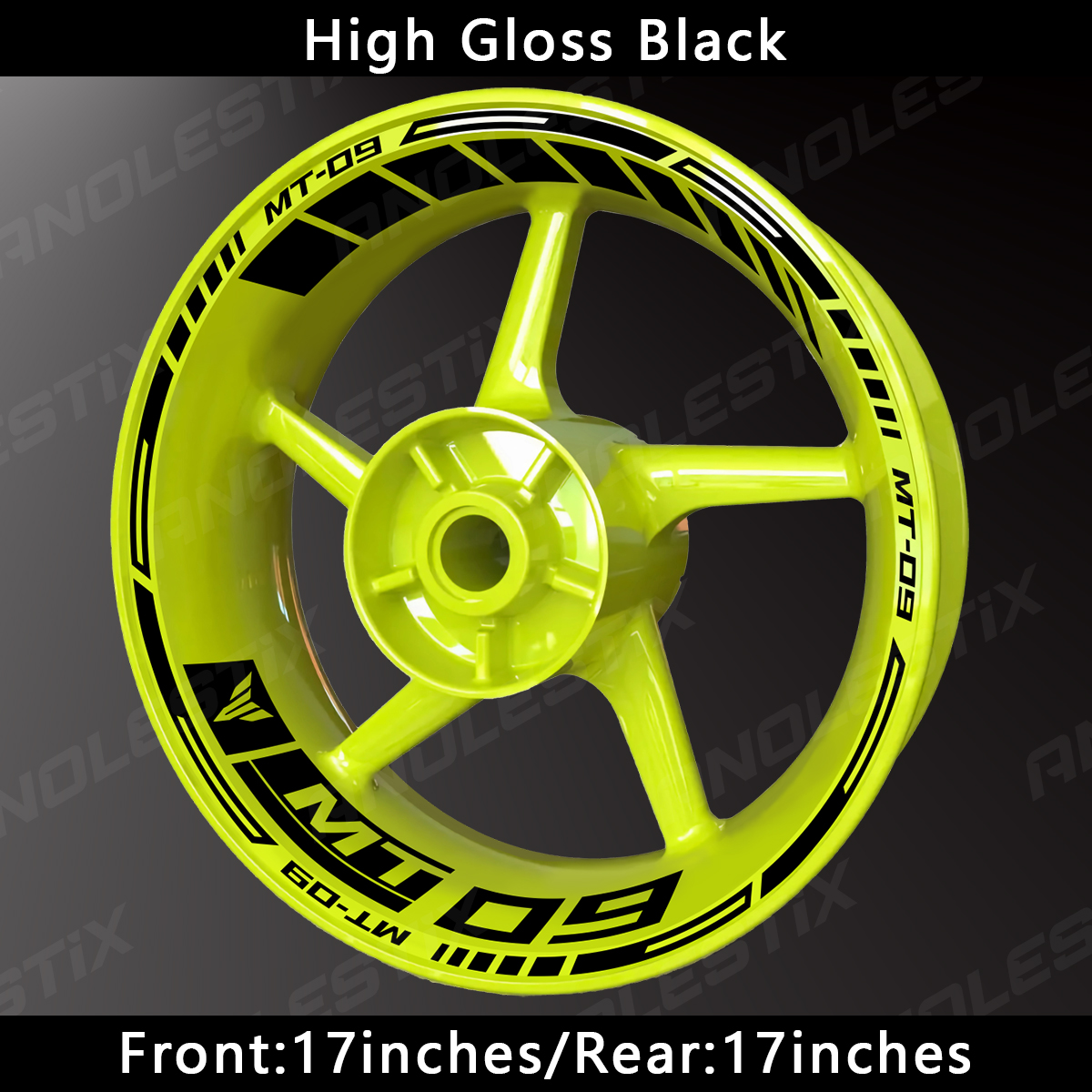 AnoleStix-pegatina reflectante para rueda de motocicleta, calcomanía para cubo, cinta de raya de llanta para YAMAHA MT-09 MT09