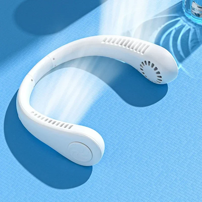Clearance_Mini ventilador portátil para pendurar no pescoço refrigerado a ar para casa de verão para esportes ao ar livre, corrida, viagens sem lâminas, USB vestível