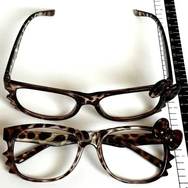 Y2K Leopard Print Eyeglass Frame Anime Leopard Print Eyeglass Frame Kawaii Retro Glasses Cartoon Cute Eyewear Decorative Toys