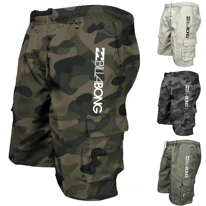 Pantalones cortos nuevos de verano 2025, pantalones cortos informales para hombre, pantalones cortos para correr con múltiples bolsillos a la moda, pantalones cortos deportivos sueltos para entrenador de baloncesto