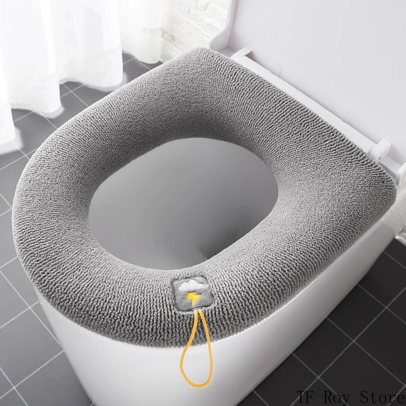 Soft WARM Toilet Pad เบาะจับล้างทําความสะอาดได้ฤดูหนาวหนาห้องน้ําฝาครอบที่นั่งห้องน้ํา Nearestool อุ่นอุปกรณ์เสริม