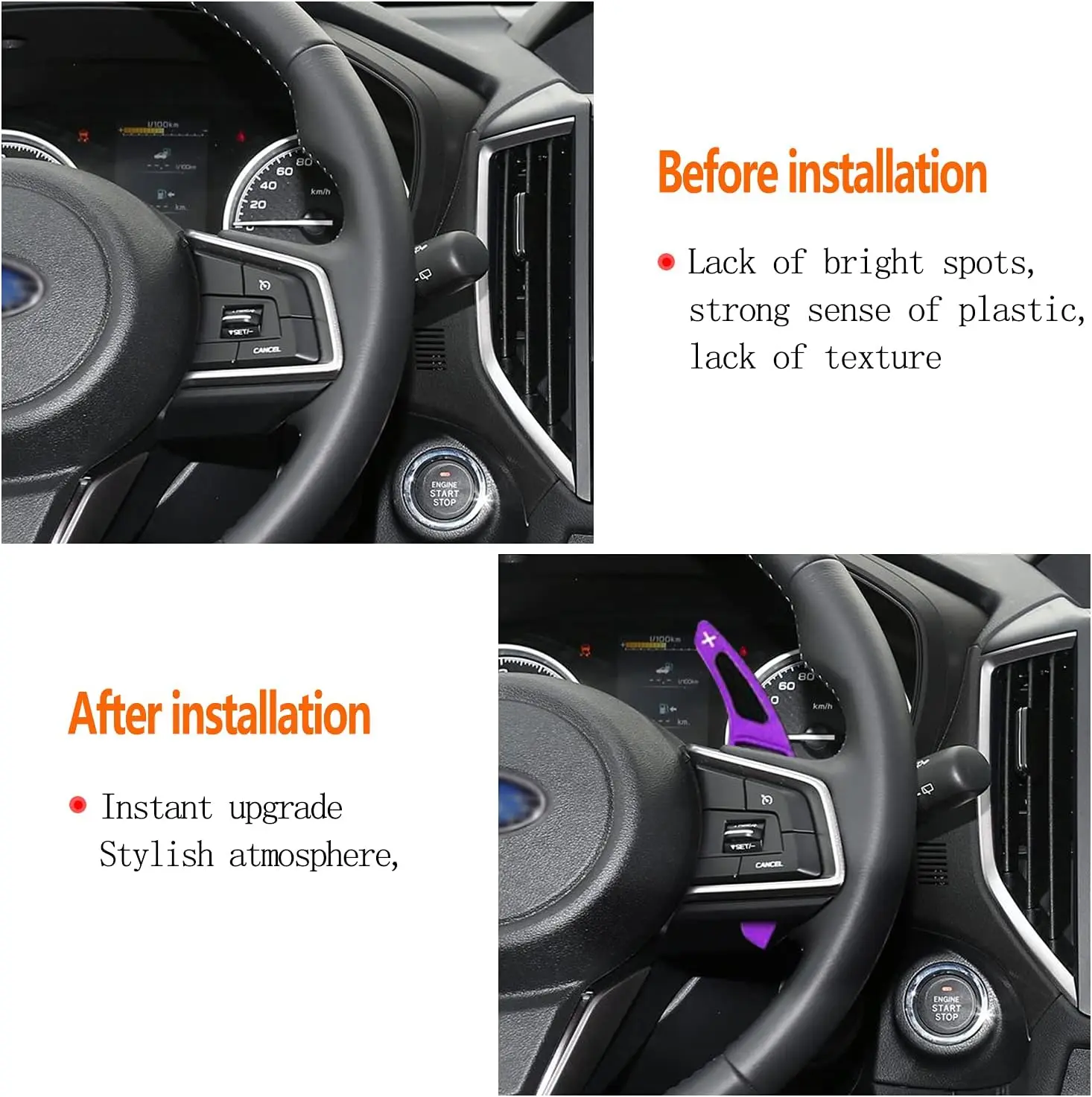 シフトパドルステアリングホイールシフター拡張スバルフォレスターアウトバック XV BRZ WRX インプレッサ Crosstrek レガシィアクセサリー