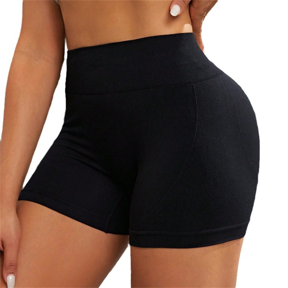 ผู้หญิงสูงเอว Butt Lift กีฬาสั้นกางเกงยืด Qyuick-Drying Breathable โยคะกางเกงขาสั้นกีฬา Tights