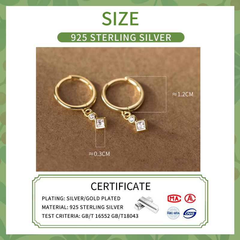 INZATT INS-pendientes de aro de Plata de Ley 925 auténtica con circonita para mujer, joyería fina Punk, accesorios de oro de 18k