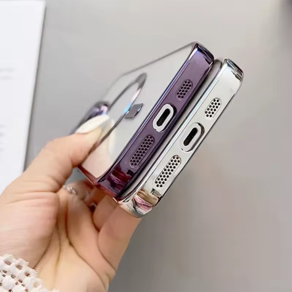 Fashion Plating Magnetic Soft Case Magsafe For iPhone 16 15 14 Plus 13 12 11 Pro Max Wireless Charging Case With Lens Protector
