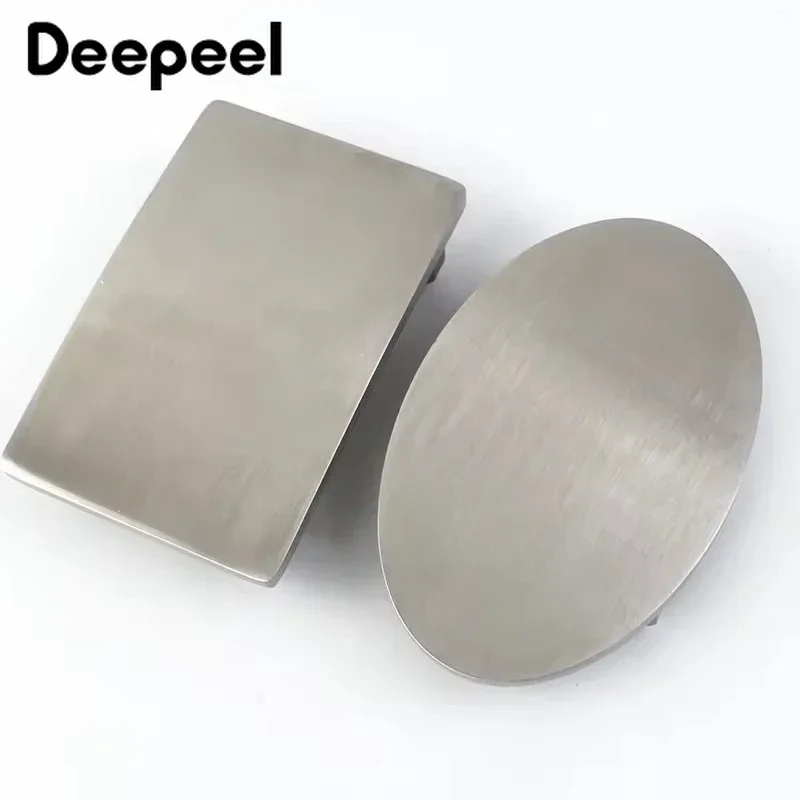 Deepeel 35/40mm fivelas de cinto de aço inoxidável metal placa lisa fivela para cintura masculina cabeça pino fecho automático diy artesanato