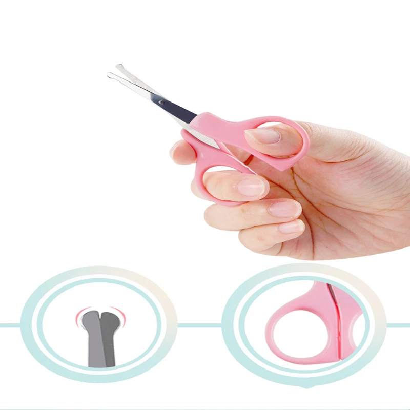 Tesoura de unhas para bebês recém-nascidos, ferramenta de cuidados com as unhas, segura, portátil, cortador de unhas, pinça com caixa, kit de manicure para crianças
