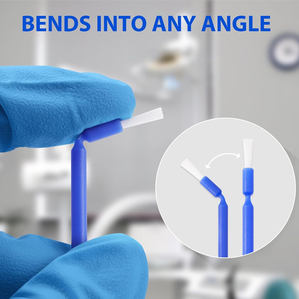 Microcepillo largo para odontología, microcepillo plegable para blanqueamiento Dental, herramientas de extensión, materiales desechables