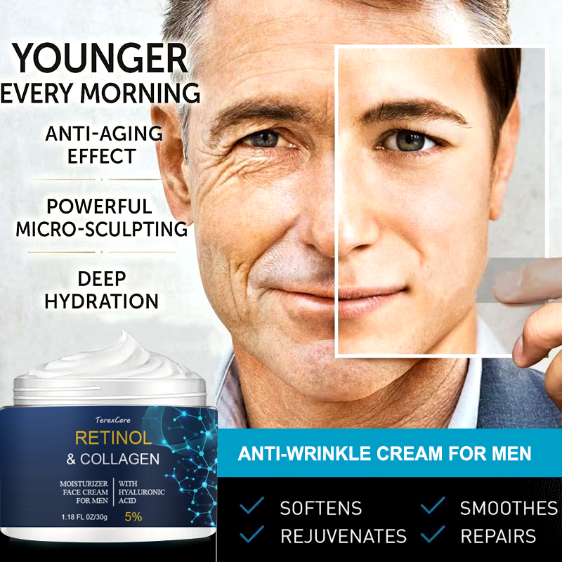 Crema antiarrugas para hombres, elimina las arrugas de la cara, cuello, reafirmante, hidratante, crema Facial de colágeno de Retinol, tratamiento Facial antienvejecimiento