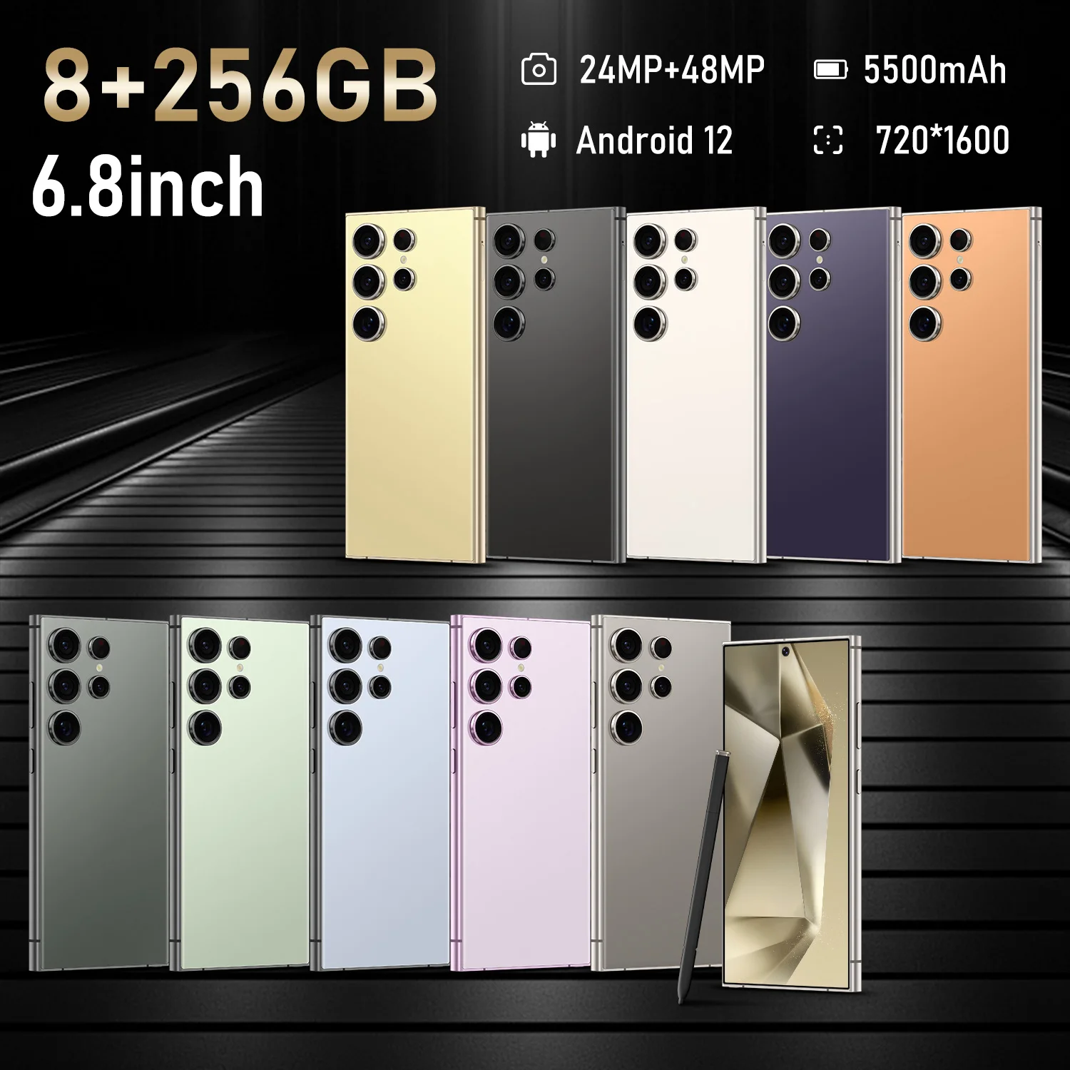 S24 Ultra, teléfono inteligente Android, 6,8 pulgadas, 8 GB de RAM, 256 GB, 512 GB de 1 TB ROM, doble SIM, teléfono móvil, Google Play Store, 24 + 48 MP, 5500 mAh