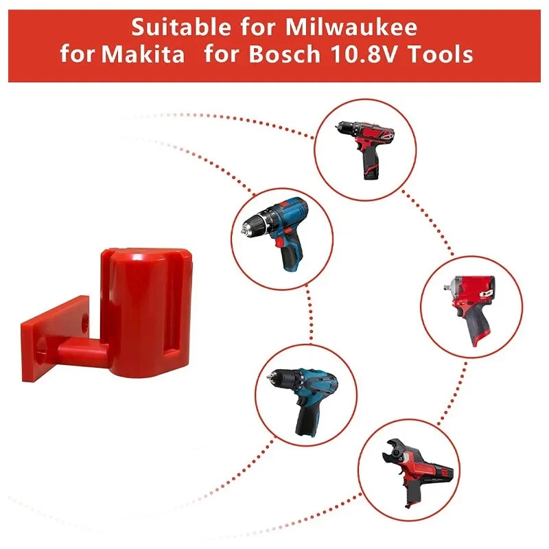 แบตเตอรี่ผู้ถือเครื่องมือสําหรับMakitaสําหรับMilwaukeeสําหรับBosch 10.8V 12V,ติดผนังแบตเตอรี่เครื่องมือBracket Display Rack