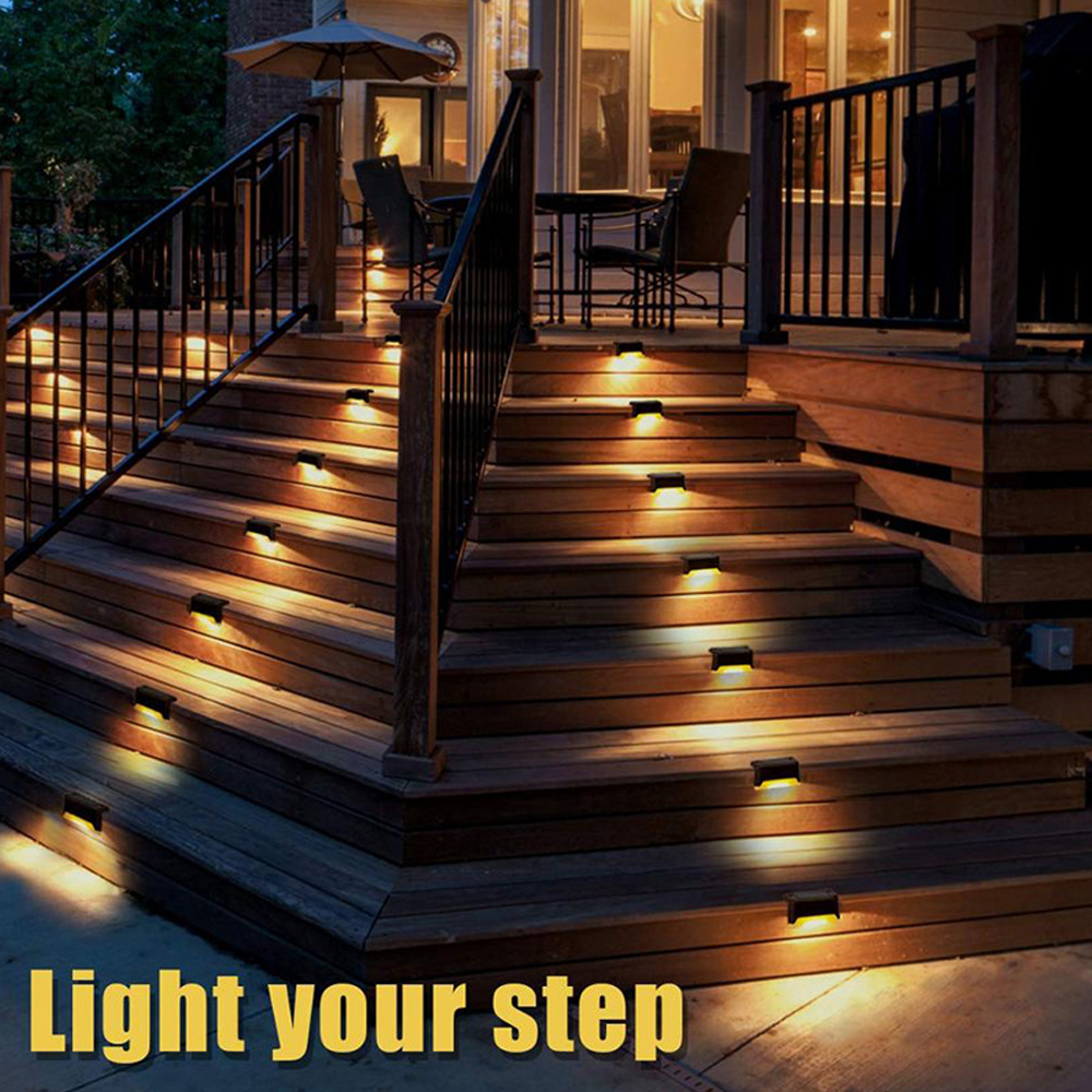 Lampada da gradino solare a LED bianca calda, luci da giardino per esterni, decorazione per balcone impermeabile, per recinzione per scale da patio