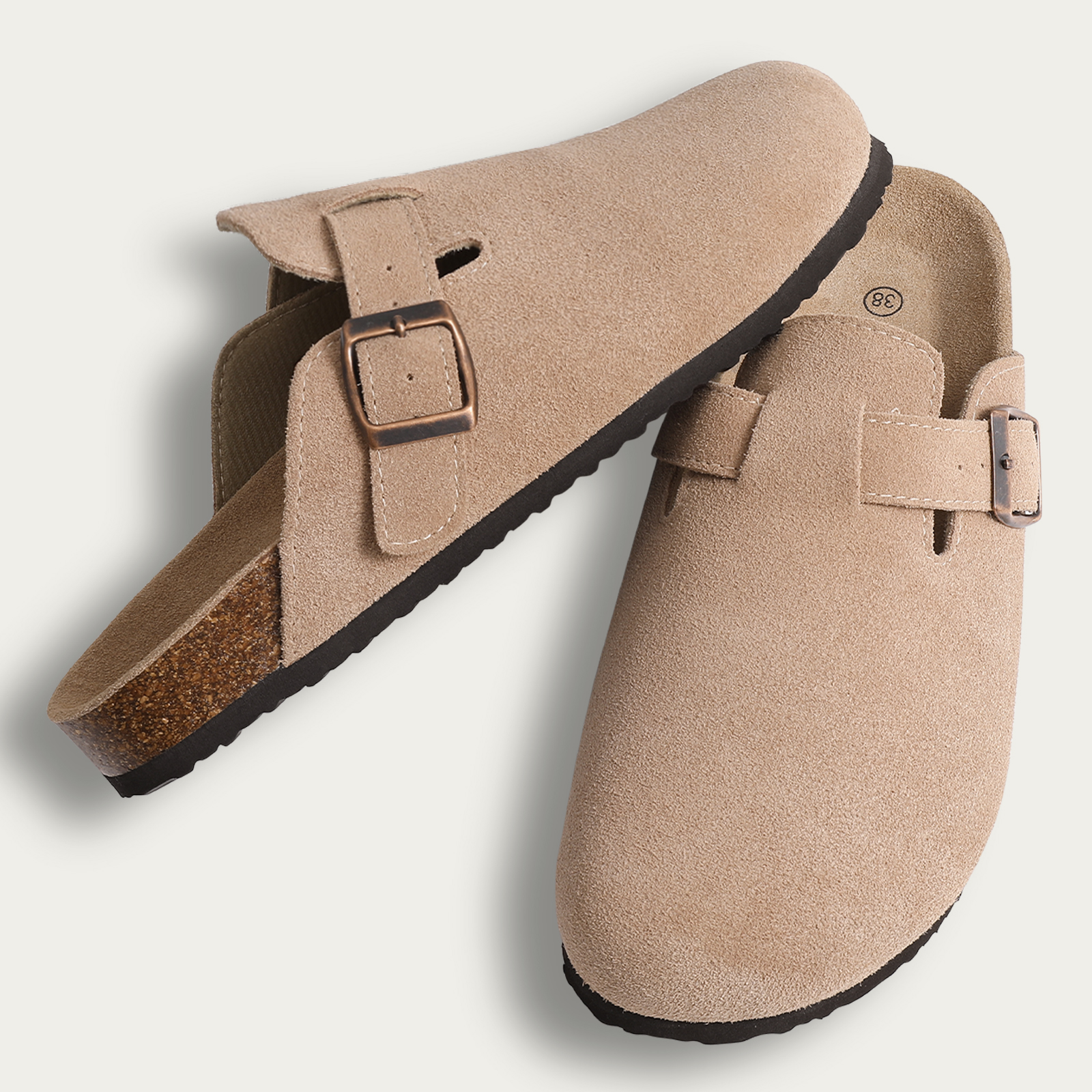 Shevalues คลาสสิก Cork Clogs รองเท้าแตะผู้หญิงผู้ชาย Soft Footbed รองเท้าแตะหนังนิ่ม Arch สนับสนุนอินเทรนด์ชายหาดบ้านผู้ชายล่อ