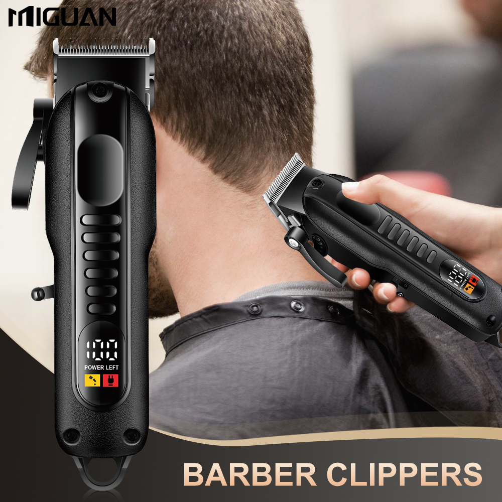 Professionele herentondeuse met LED-scherm, oplaadbare lithiumbatterij, opladen via USB, draadloze trimmer met