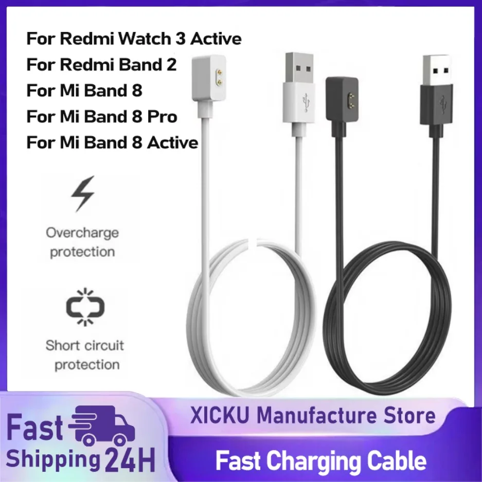 USB-oplaadkabel voor Xiaomi Band 8 Actieve Mi Band 8 Pro Magnetische oplaadstation Adapter voor Redmi Watch 3 Actief oplader Dock