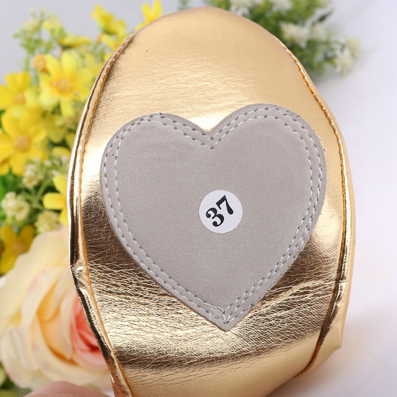 USHINE EU27-41 PU superior oro suave fiesta de boda zapatos de danza del vientre de las mujeres zapatos de Ballet de cuero del vientre para niños para niñas