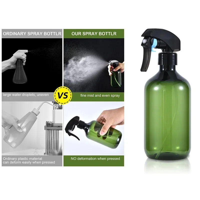 Spruzzatore con flacone spray in plastica ricaricabile da 500 ml/16,9 once