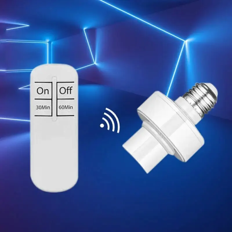 RF 433 MHz Smart Fernbedienung Licht Schalter E27 LED Lampe Drahtlose Timer Lampe Basis Buchse Ein/Aus 30 M Reichweite Für Decke Kronleuchter