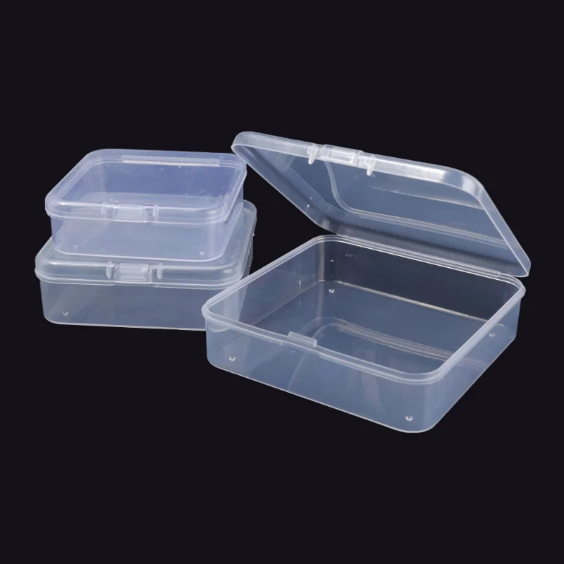 10 Chiếc Rõ Ràng Lưu Trữ Bình Chứa Bằng Nhựa Trong Suốt Hộp Lưu Trữ Với Bản Lề Nắp Vuông Bao Bì Hộp Hiển Thị Trang Sức Đồ Trang Trí