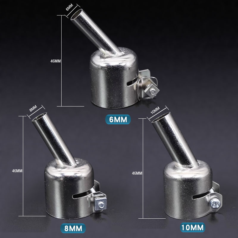 850 Hot Air Nozzle 45 Degree Curved Angle Welding Nozzle For 850 Series Hot Air Rework Station Accessories 3/4/5/6/8/10MM 1Pcs