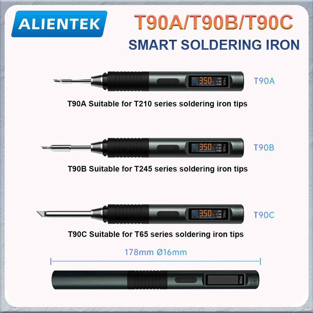 Умный паяльник ALIENTEK T90 серии T245/T210/T65 опционально 80-450 ℃   Прецизионные сварочные паяльные инструменты с регулируемой температурой