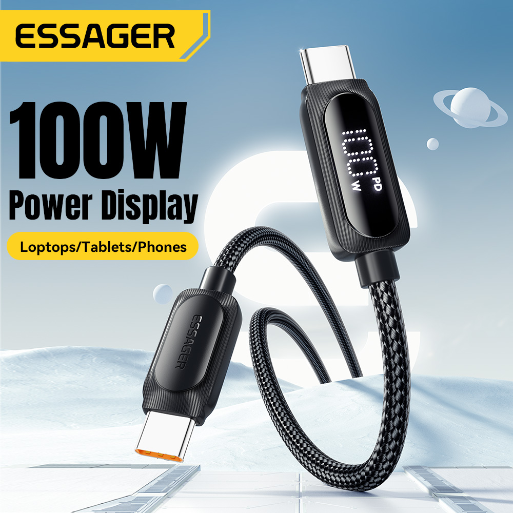 Essager 100 W USB Typ C auf USB C Kabel für Xiaomi Samsung PD 5A Schnellladekabel für MacBook iPad Pro Tablet Laptop Kabel