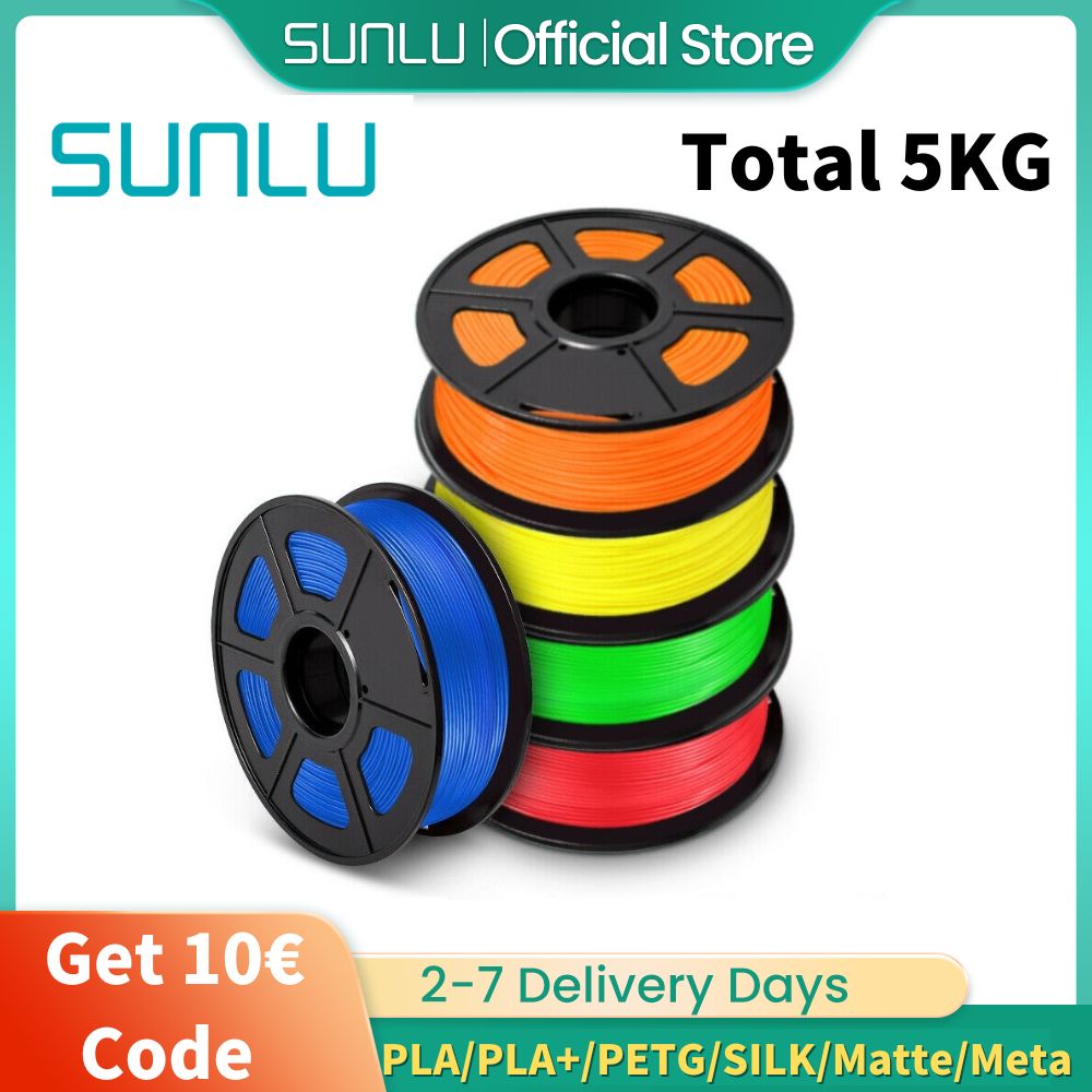 SUNLU PLA/PLA+/PETG/SEIDE/PLA Matt/ PLA Meta Filament 5KG 1KG/ Rolle 1,75mm +/-0,02MM 3D Drucker Filament Ordentlich Wunde Filament