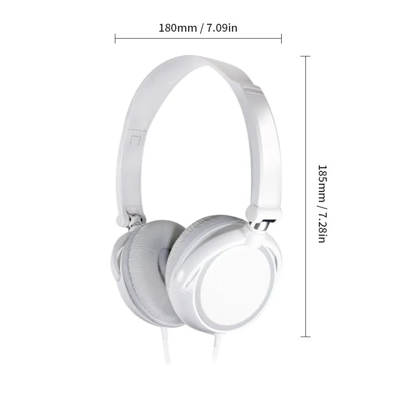 Fones de ouvido estéreo com fio com microfone ajustável, fones de ouvido dobráveis, adequados para PC, Mp3, Mobile, 3,5mm