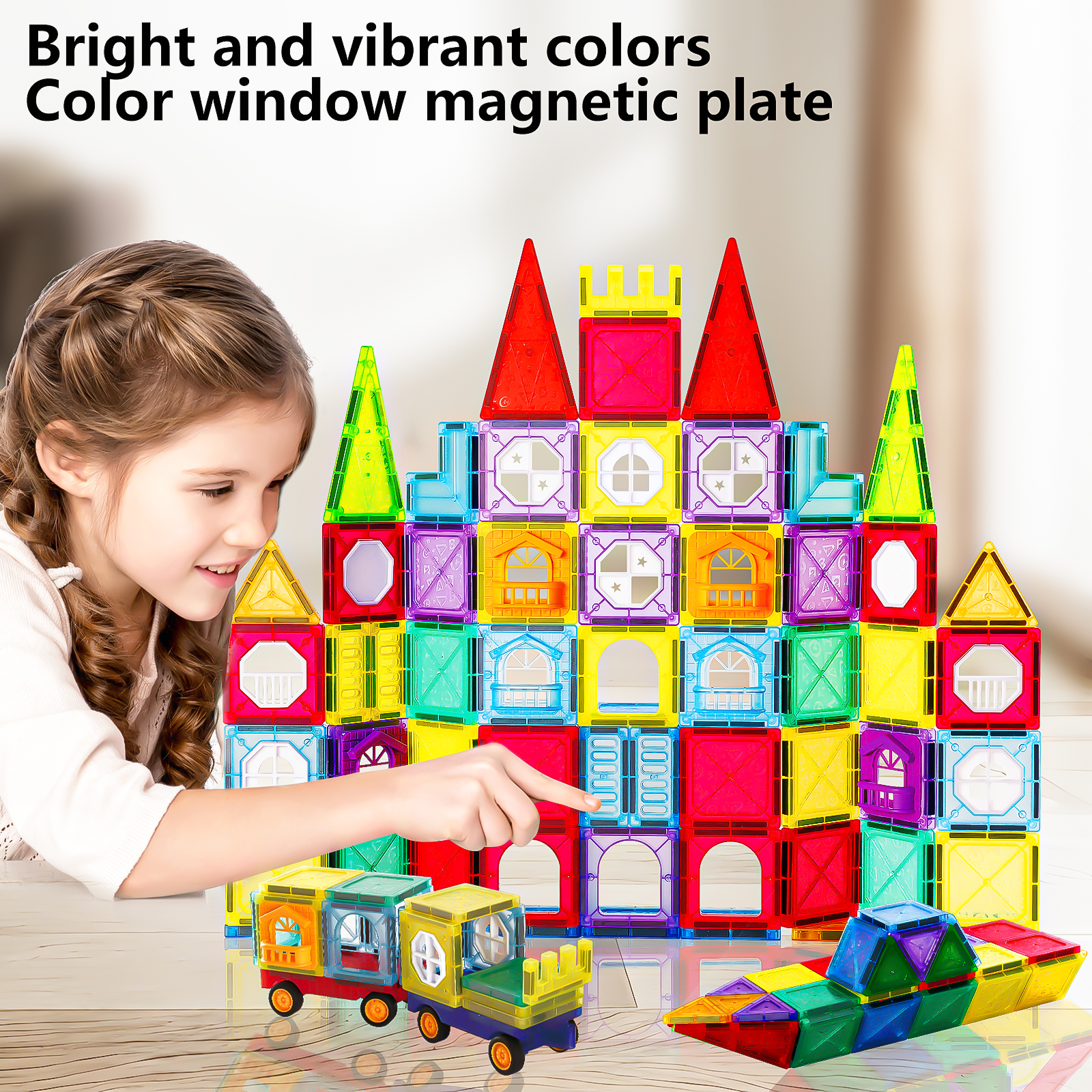 3歳から8歳までの男の子と女の子に適した,創造性と脳の発達を刺激するための創造的なおもちゃ,2パーツ