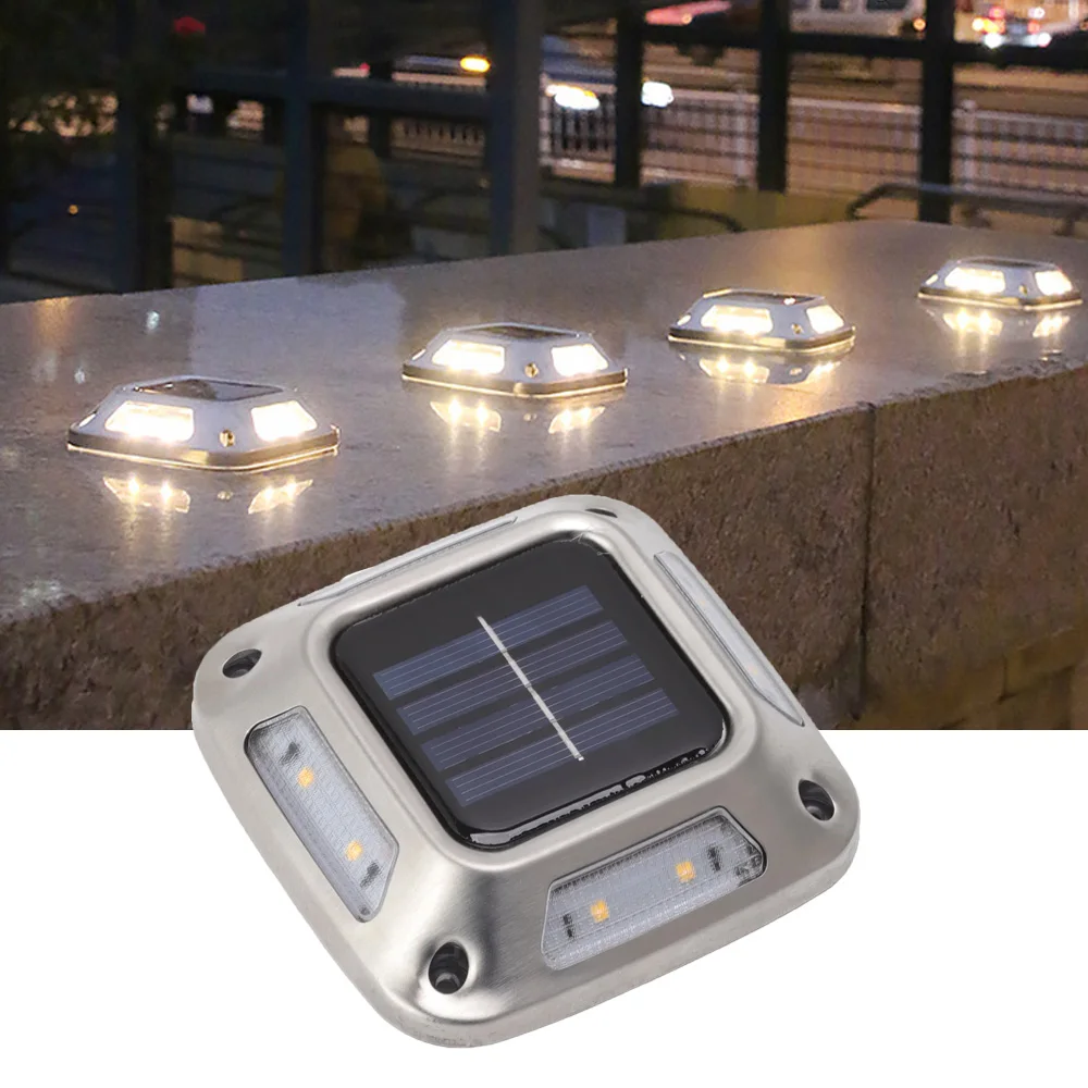 8 LEDs Solar Ground Light Solar Light Waterproof Warm Light Solar Garden Lamp Outdoor Courtyards Driveway Marker Light