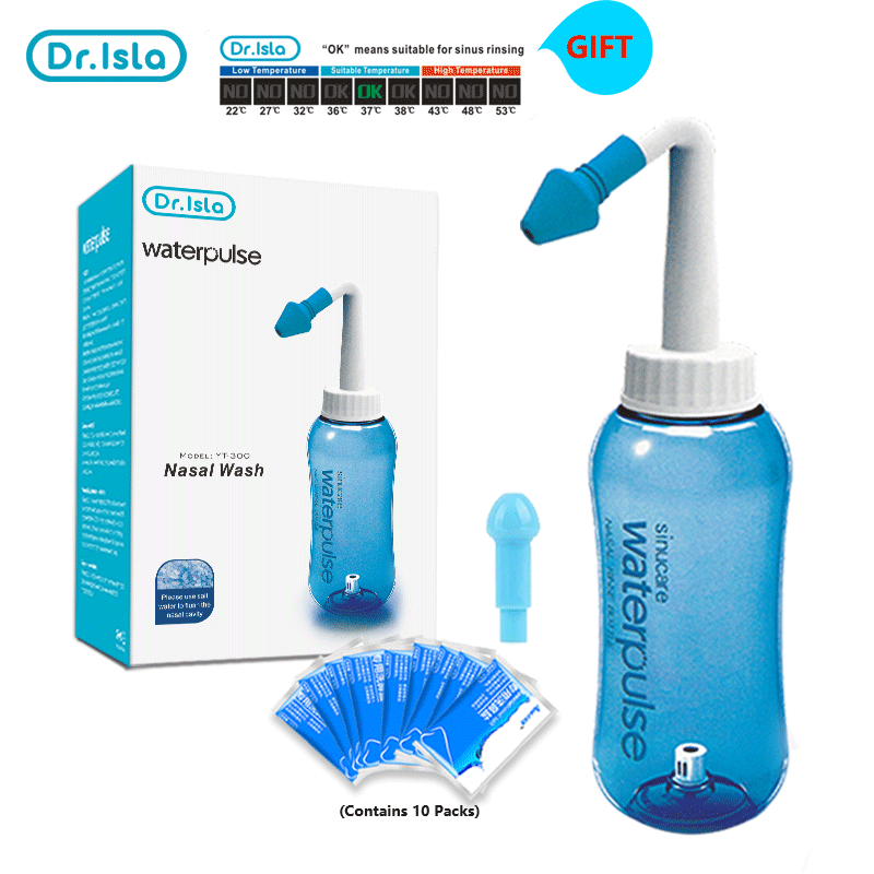Dr.isla 300ML Nasenspülreiniger Nasendusche Spülflasche Nasenschutz Vermeiden Sie allergische Rhinitis Erwachsene Kinder Neti Pot