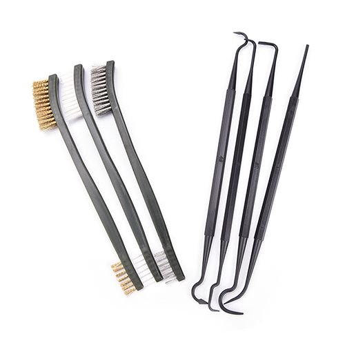     7PCS Kit di pulizia del fucile 3PCS Spazzola 4PCS Set di prelievo in nylon Kit di pulizia universale per pistola da caccia Strumento di pulizia della pistola tattica del fucile