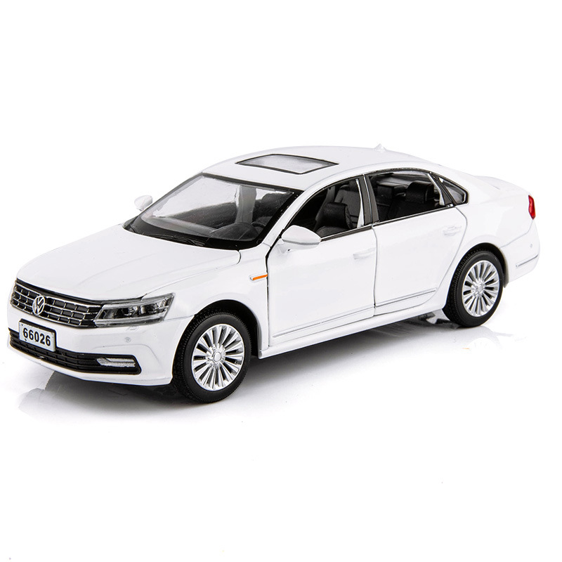 1/32 Volkswagen Passat Toy Car Model Diecast Alloy Metal Miniature Sound & Light Pull Back 1:32 Collection Gift For Boy Children