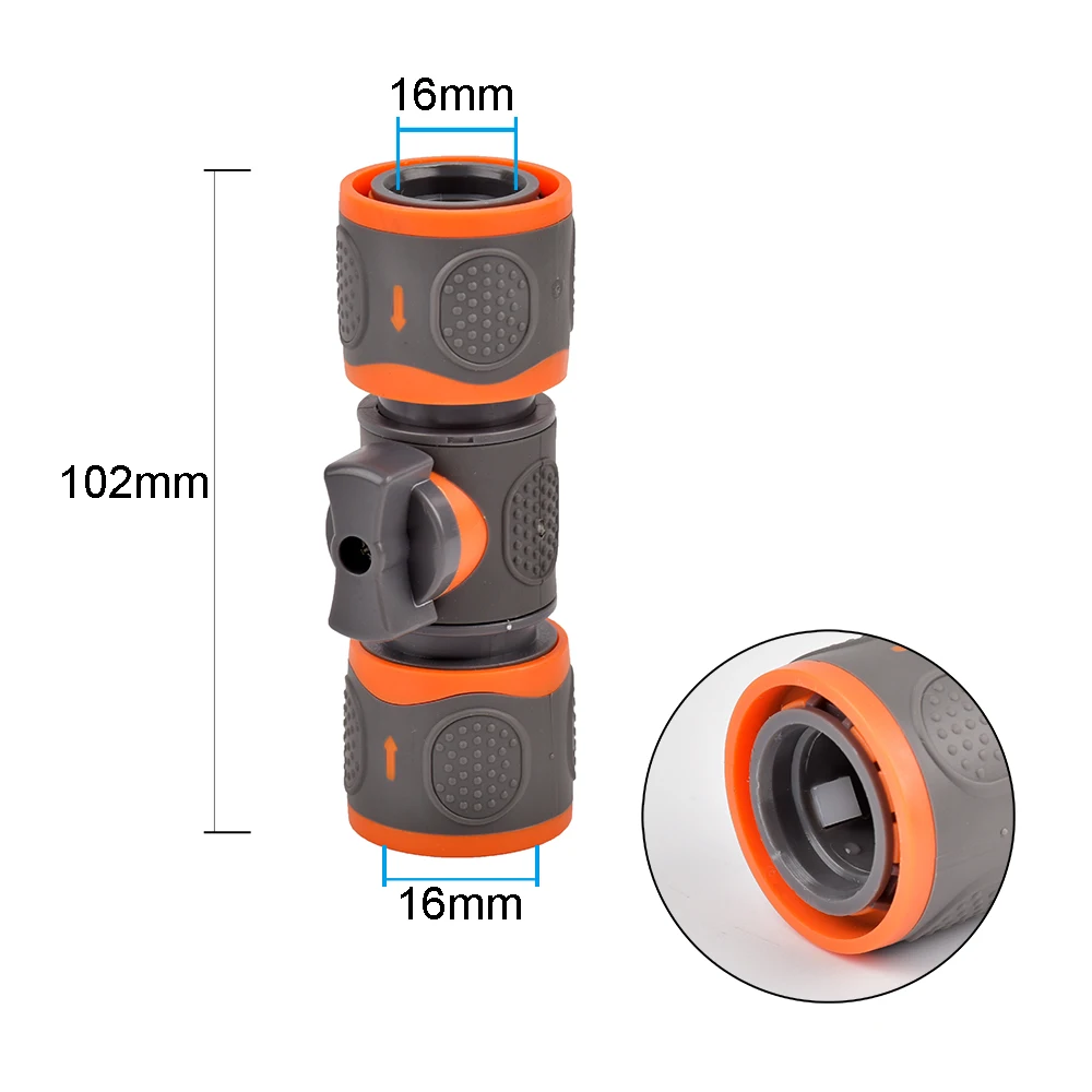 Conector rápido de manguera 1/2 3/4 1 pulgada, adaptador de conector rápido para manguera de jardín macho y hembra con interruptor de válvula de cierre