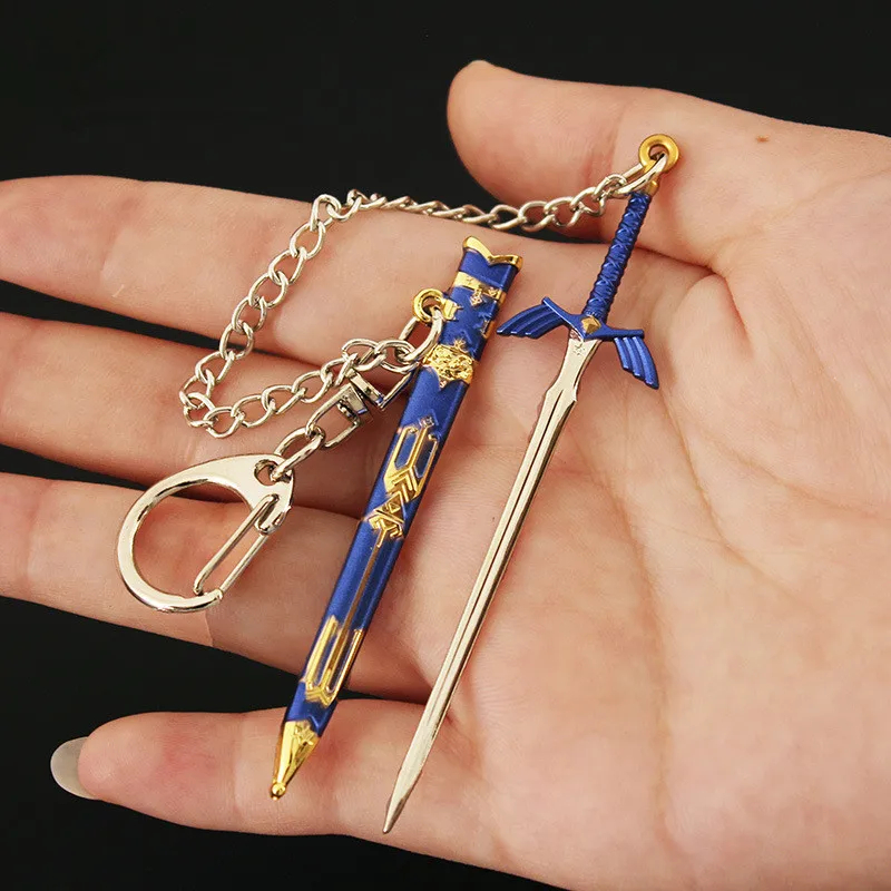 Gioco Zelda Link Master Spada Portachiavi Cosplay Lega Spade apribili Ciondolo Puntelli Portachiavi Accessori Portachiavi Regalo di Natale