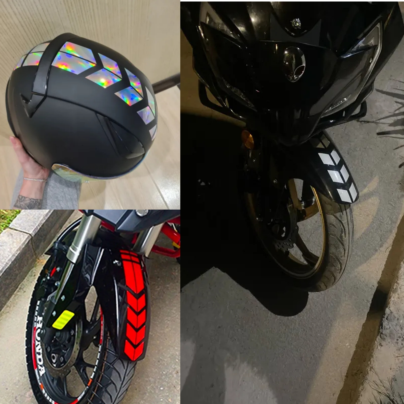 Adesivi moto universali con frecce adesivi riflettenti olio impermeabili per moto parafanghi caschi scooter decorazione