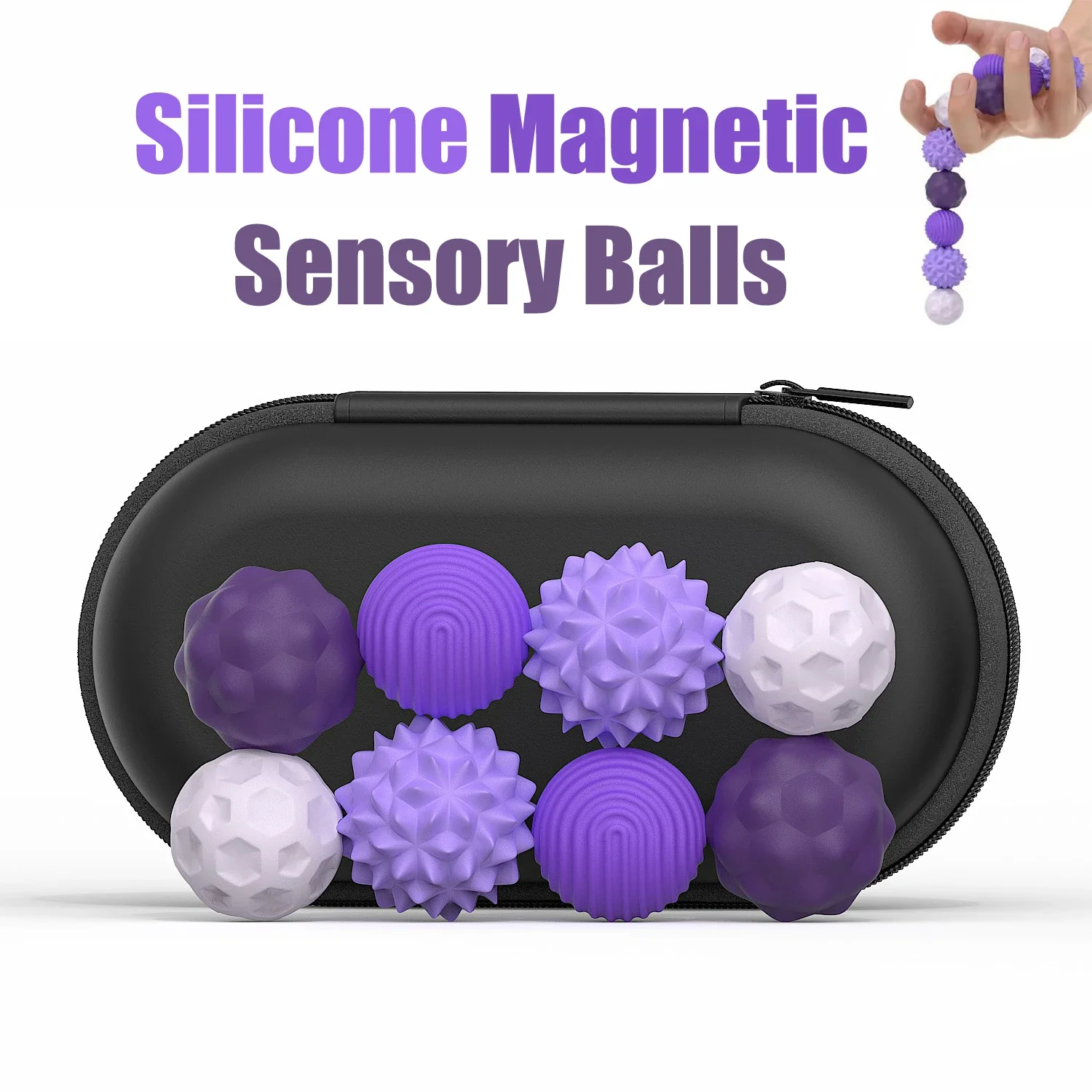 Palline sensoriali magnetiche in silicone Giocattolo agitarsi Palline per preoccupazioni Autismo Calmante Agitarsi Giocattolo Kid Adulti Ansia Sollievo dallo stress Giocattolo sensoriale