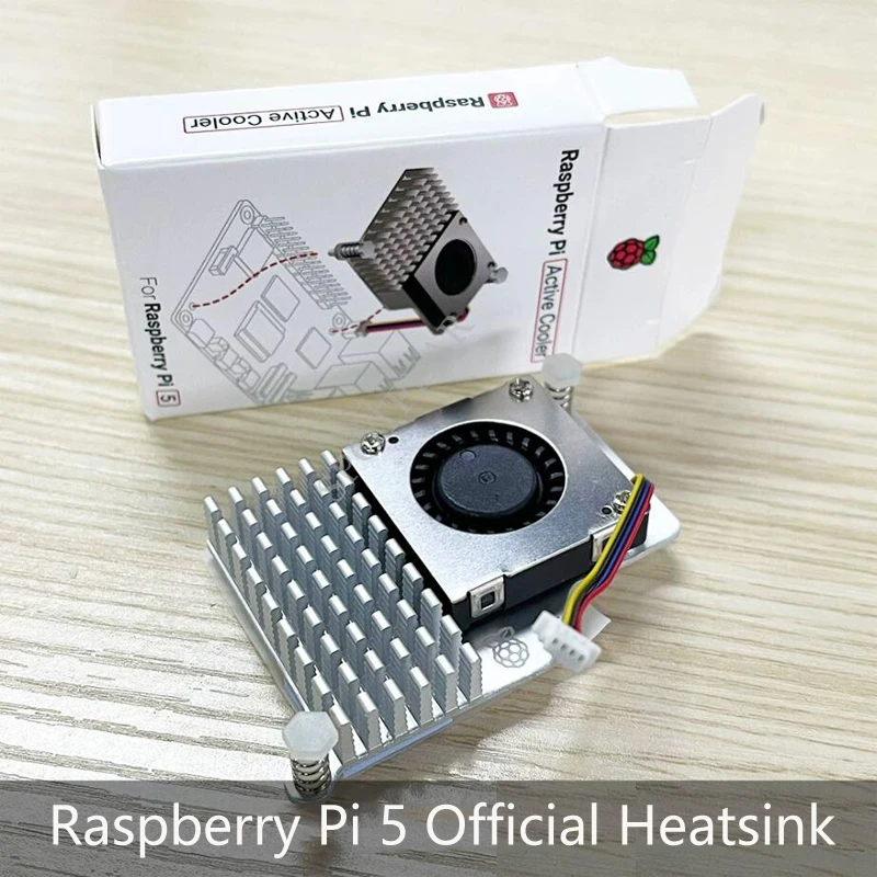 Raspberry Pi 5 Active Cooler официальный вентилятор, радиатор с регулируемой скоростью, охлаждающий вентилятор, радиатор металлический радиатор