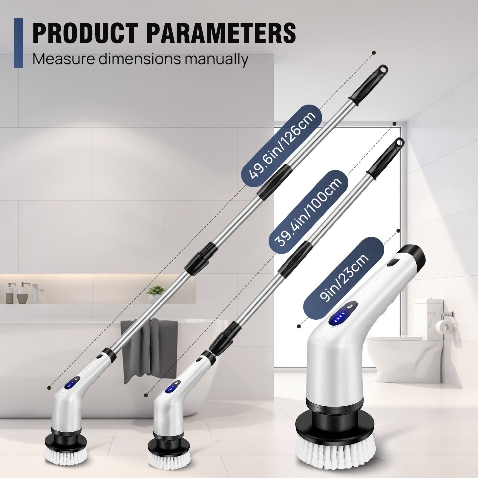 10-in-1 Cordless Electric Cleaning Brush Multifunctional Spin Scrubber Kitchen Bathroom Cleaning Brush Rotary Cleaner 3 Colors