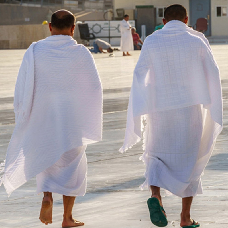 イスラム教徒の男性のためのIhram-イスラム教徒の男性のための旅行タオル,アラビアの服,mecca hajj,ラマダンの祈りのためのイスラムの衣装,崇拝,ショール,jubba thobe