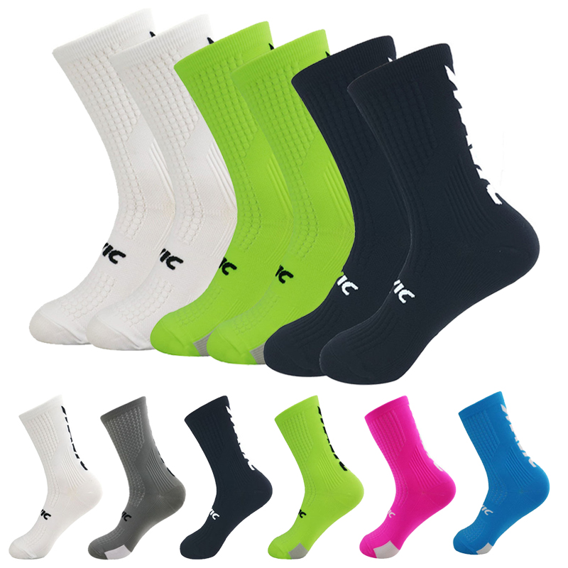 3 пары велосипедных носков, мужские сетчатые дышащие спортивные носки для бега, баскетбольные носки с надписью, футбол, пеший туризм, MTB, велосипедные дорожные велосипедные носки