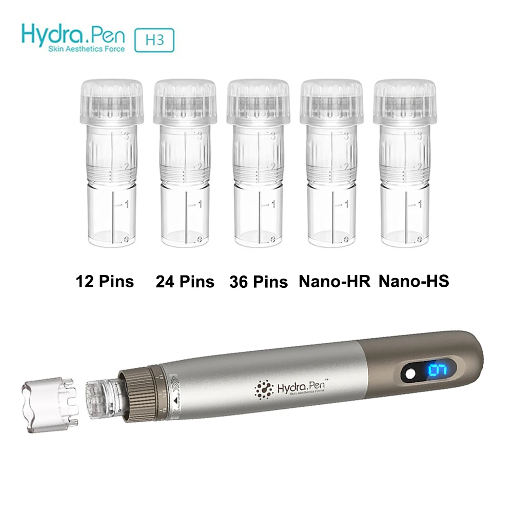 ドライヤー。ペン針カートリッジ、h12、h24、h36、nano、hs、nano-hr、調整可能な液体出力、血清アプリケーター、ダーマペン、3ml、10個